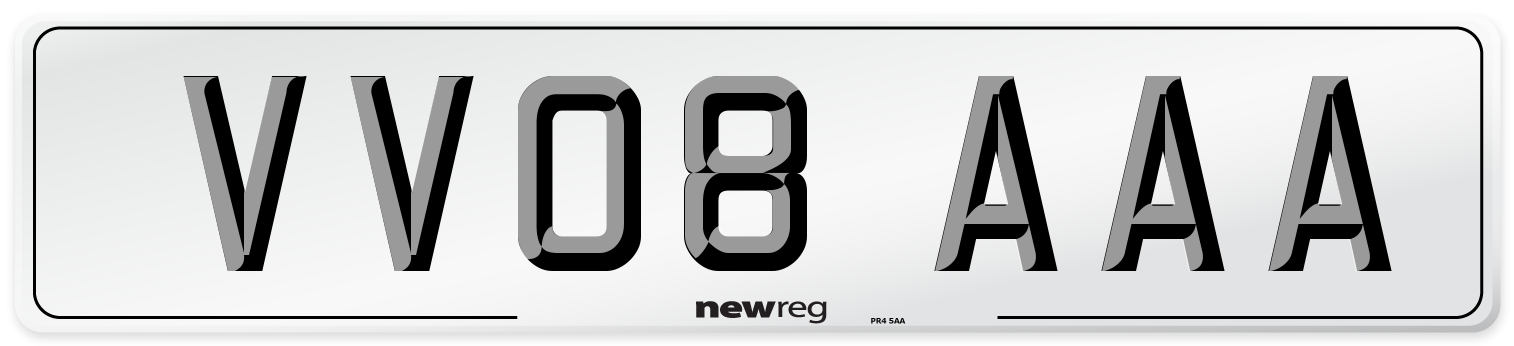 VV08 AAA Number Plate from New Reg